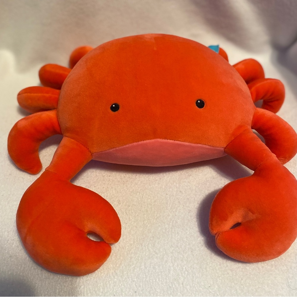 Manhattan Toy Velveteen Soft Plush Stuffed Orange Crab Toy Ocean Kid Decor C5.